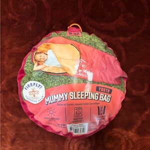 Firefly! Outdoor Gear Youth Mummy Sleeping Bag-Red/Orange (70 In. x 30 In.)